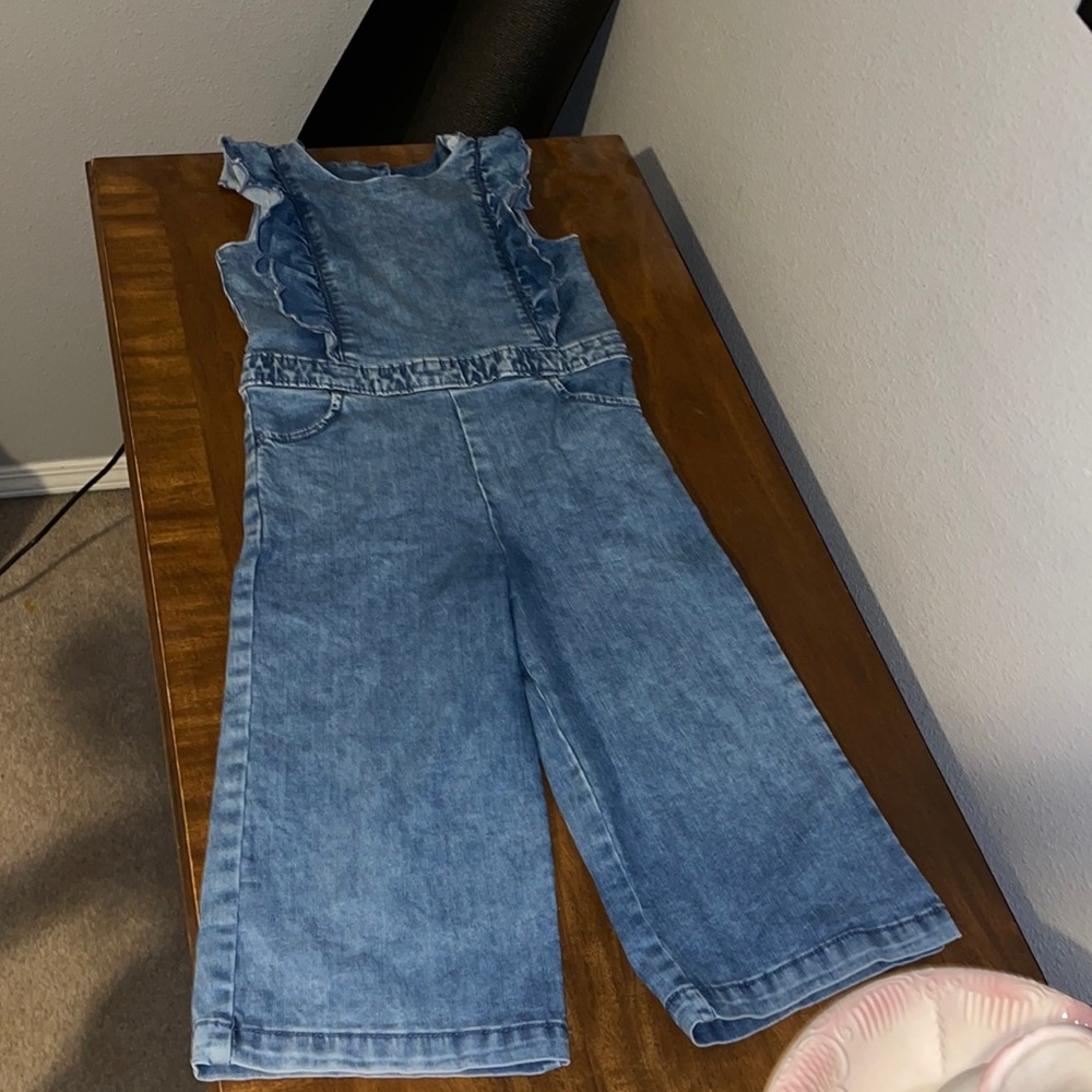 Janie and Jack Jean sleeveless jumpsuit